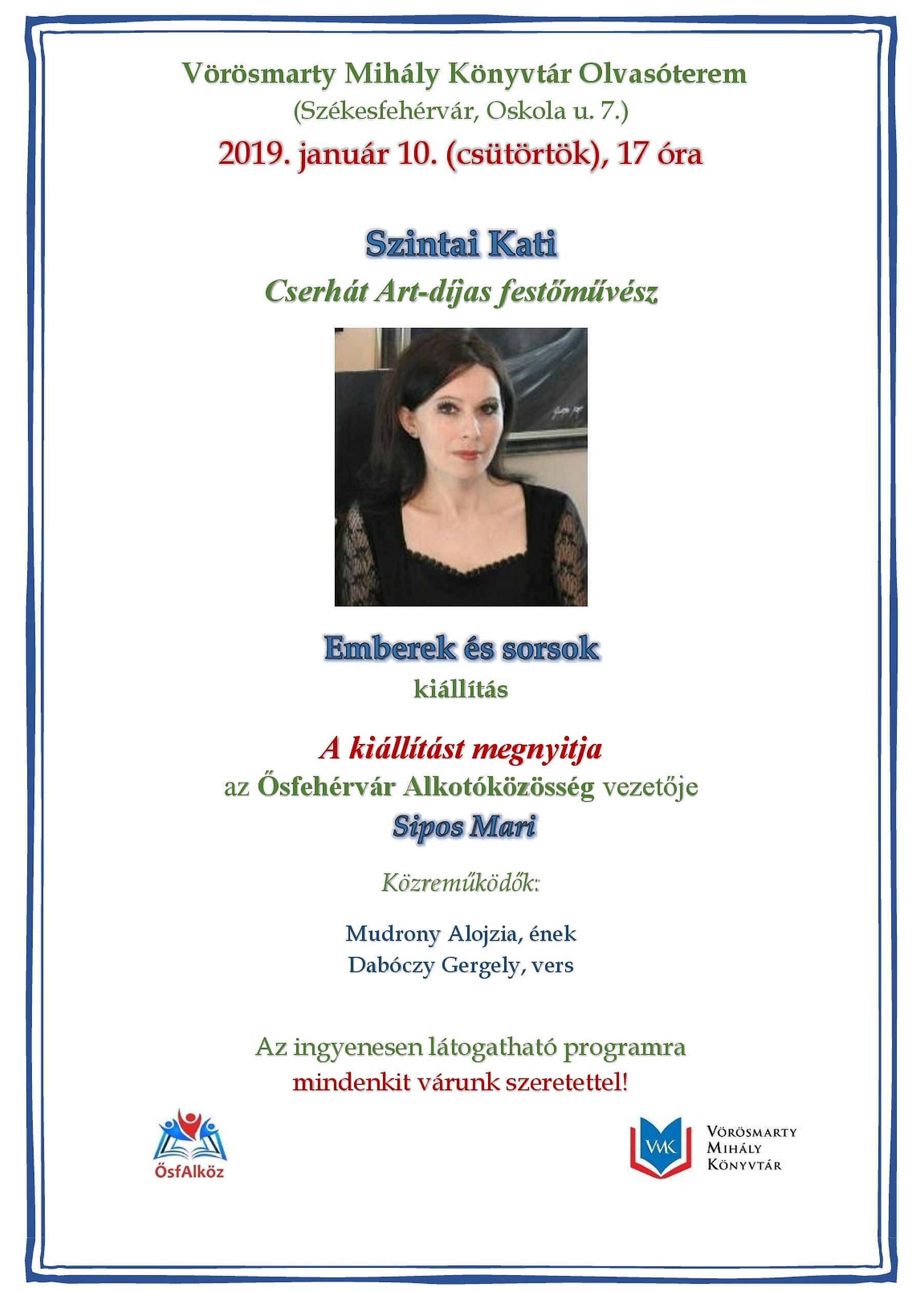 Emberek és sorsok - Szintai Kati, festőművész kiállításának megnyitója